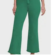 Dark Green Bootcut Ankle Jeans