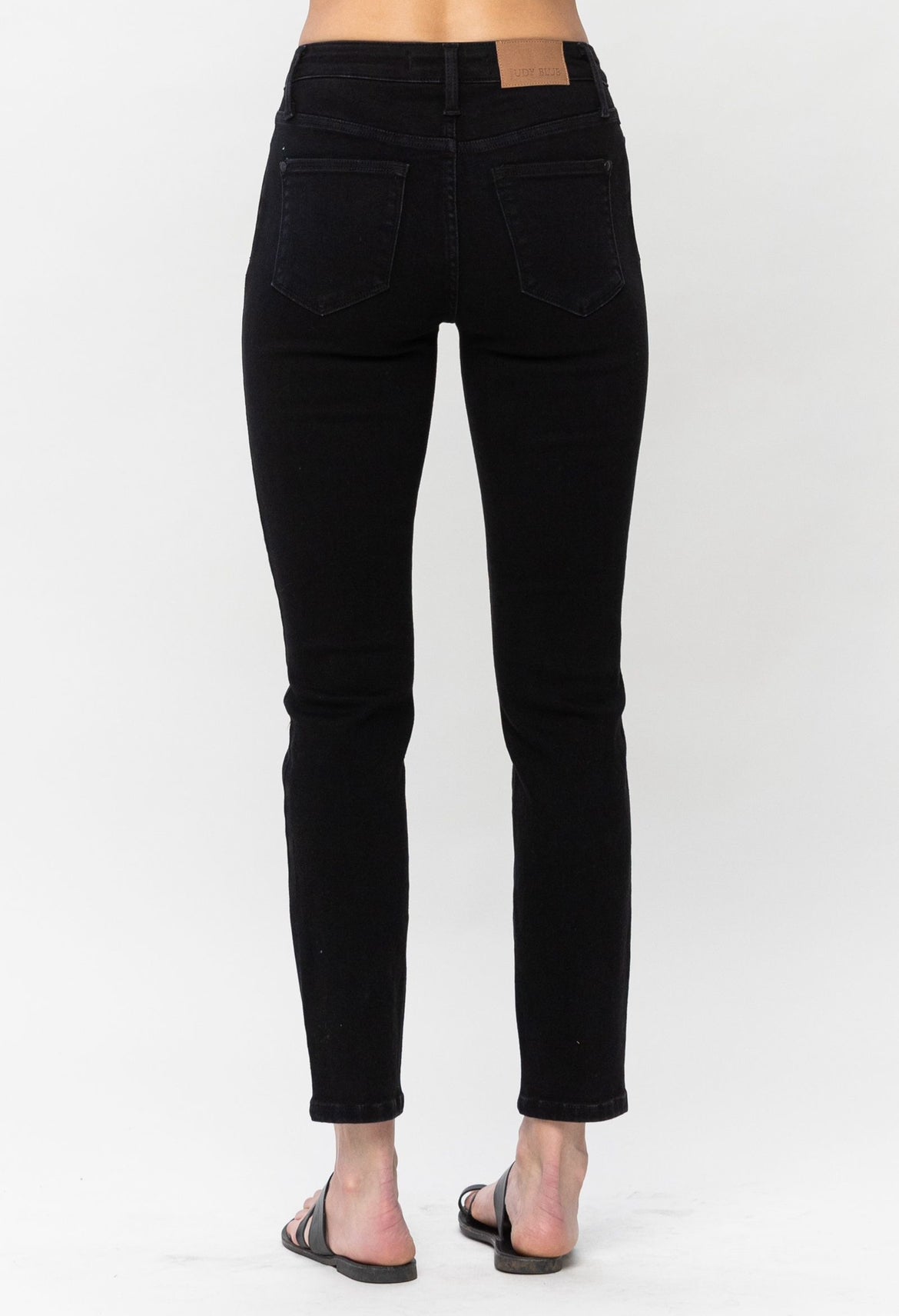 Black Mid-Rise Slim Fit Jeans