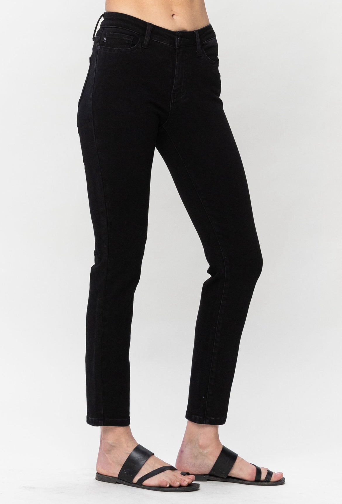 Black Mid-Rise Slim Fit Jeans