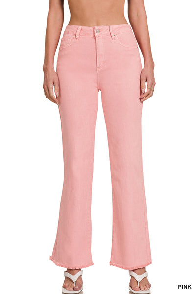 Pink straight wide pants