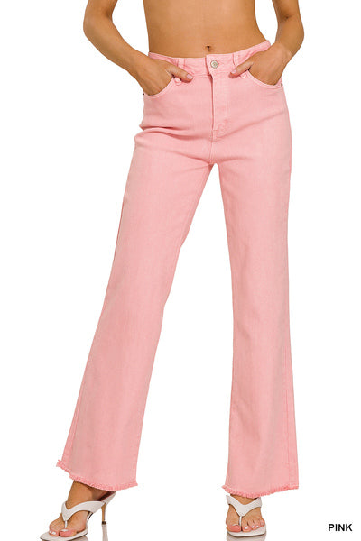 Pink straight wide pants