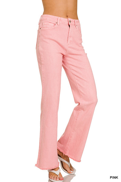 Pink straight wide pants