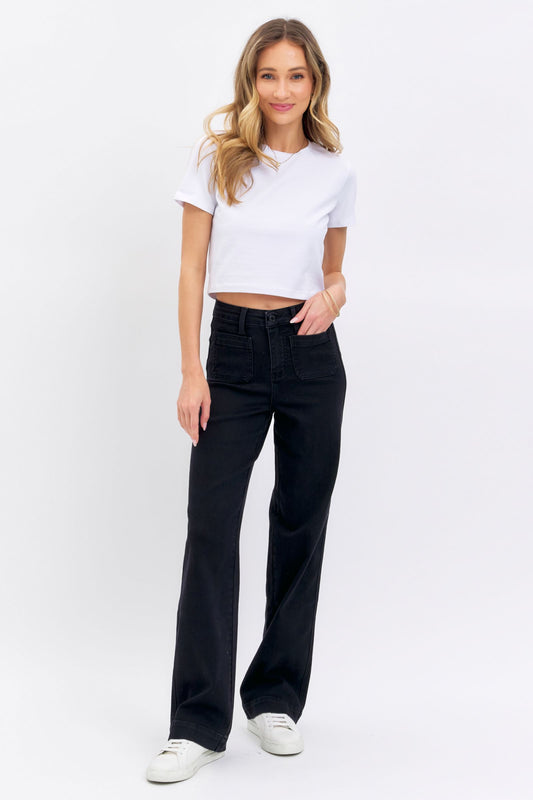 Black Judy Blue Patch Pocket Jeans