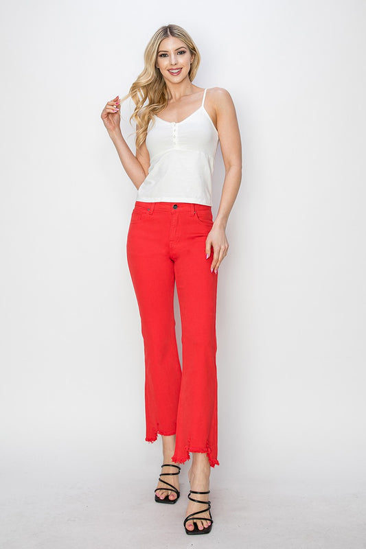 Red Risen Straight Leg Jeans