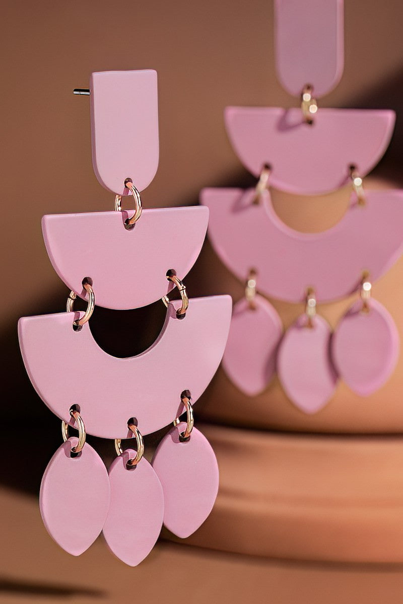 Mauve Layered Earrings