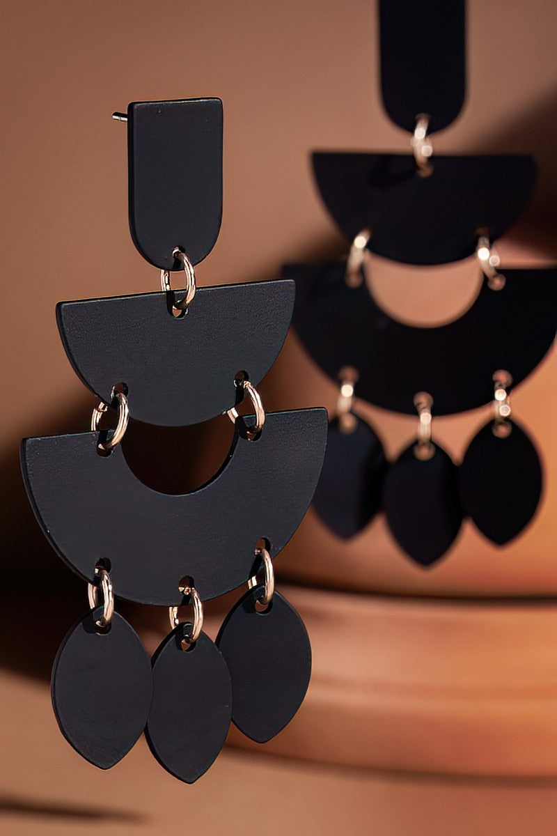 Black Layered Earrings