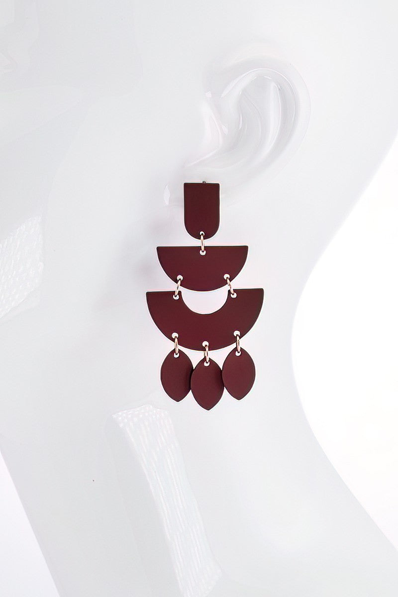 Burgundy Layered Earrings