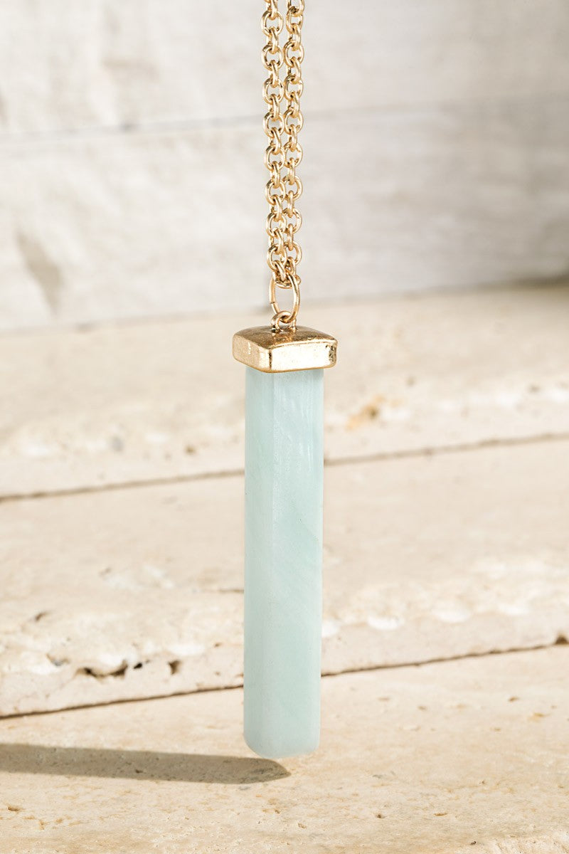 Amazonite Natural Stone Bar Necklace