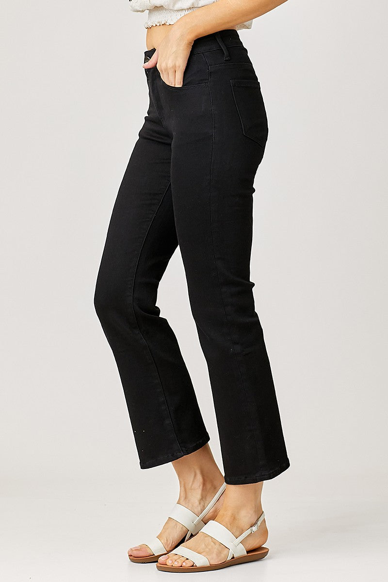 Black Ankle Bootcut Jeans