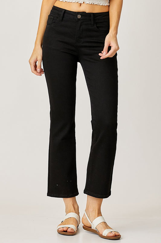 Black Ankle Bootcut Jeans